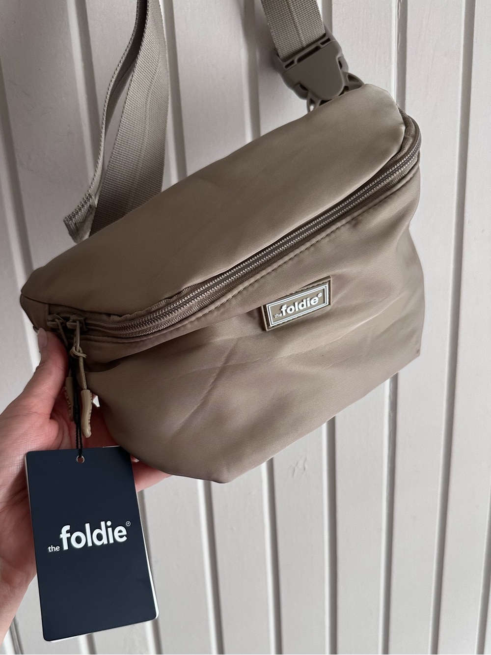 NWT Foldie Taupe Crossbody Belt Bag